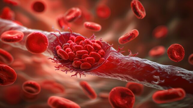 Thrombosis Awareness Graphic with Blood Clots and Prevention Strategies