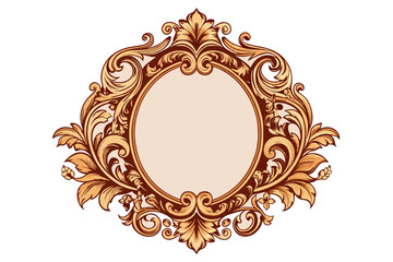 Exquisite vector artwork showcasing a Victorian frame, meticulously crafted with intricate details and ornate embellishments, elegantly isolated on a pristine white background. 
