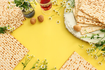 Pesah celebration concept (jewish Passover holiday) - obrazy, fototapety, plakaty