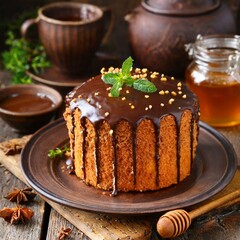 chocolate chip muffin with coffee