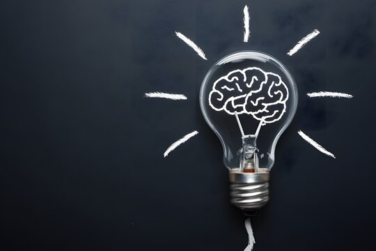ImageStock Light bulb with brain inside, symbolizing the concept of bright business ideas and innovation