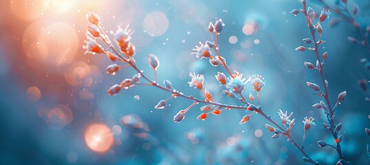 Colorful early summer floral background with soft focus flowers in natural spring landscape