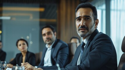 Naklejka na ściany i meble Portrait of an Arab businessman during a business meeting