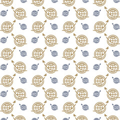Earth grand trendy multicolor repeating pattern vector illustration background design