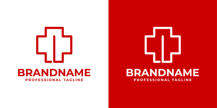 Letter I Medical Cross Logo, suitable for business related to Medical Cross or Pharmacy with I initial