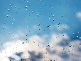 drops of rain on window glass