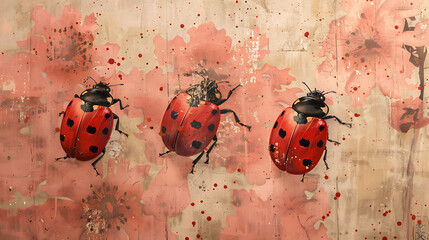 ladybug on a orange wall