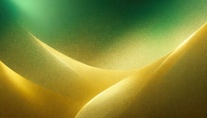 A green-gold light texture gradient rough abstract background, featuring shine bright light, glow, empty space, grainy noise, and grungy texture, serving as a template.