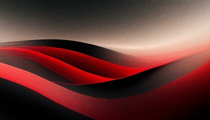A red-black waves line design template featuring texture, color gradient, rough abstract background, shine bright light, glow, empty space, grainy noise, and grungy texture