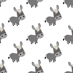 seamless pattern with cartoon donkey - 785543704