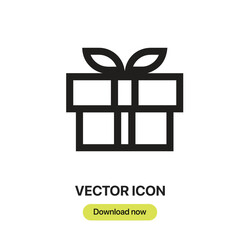 Gift icon vector. Linear-style sign for mobile concept and web design. Gift symbol illustration. Pixel vector graphics - Vector.	
