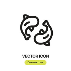 Carps icon vector. Linear-style sign for mobile concept and web design. Carps symbol illustration. Pixel vector graphics - Vector.	
