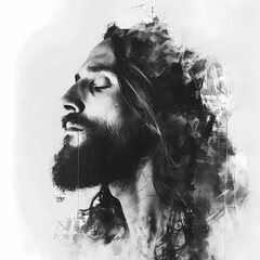 Jesus Christ, photography with white background, faith

