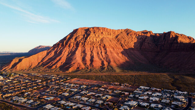 Aerial View of Red Mountain St. George Utah 