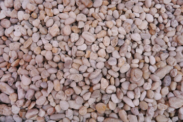 White gravel stone background and texture.