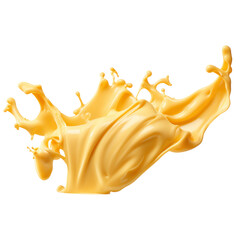 Cheese sauce splashing in the air with cheddar liquid drop