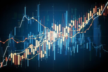 Stock market graph on digital background, business and financial concept, depicting market trends