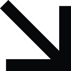 arrow right down line vector black