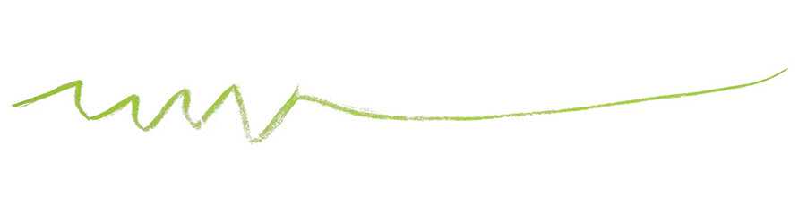 green pencil strokes isolated on transparent background
