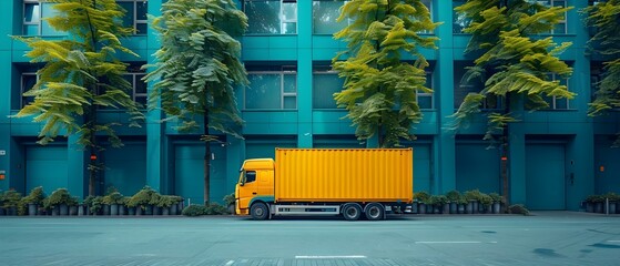 Urban Delivery: The Art of Modern Logistics. Concept Urban Logistics, Last-Mile Delivery, Supply Chain Optimization, Modern Transportation, City Distribution - obrazy, fototapety, plakaty