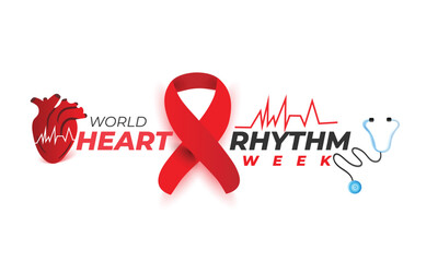 World Heart Rhythm week. background, banner, card, poster, template. Vector illustration.