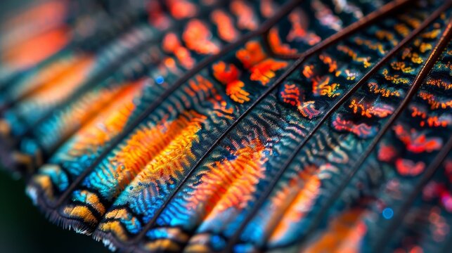 Abstract Macro: A macro photo of a colorful butterfly wing