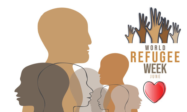 World Refugee Week. background, banner, card, poster, template. Vector illustration.