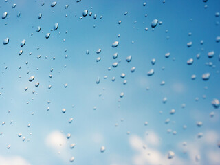 drops of rain on window glass