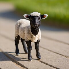 Naklejka premium toy sheep on a farm