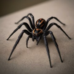 black widow spider on the wall