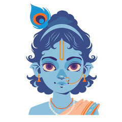 illustration of happy Janmashtami, Lord Krishna in Janmashtami festival of India with poster ,card