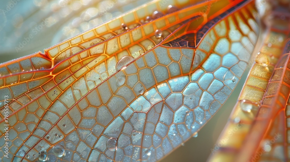 Wall mural textures and patterns: a photo macro close-up of the intricate patterns and textures on a dragonflys