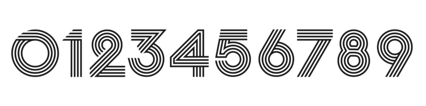 set of creative number 1 to 10 logo designs. abstract number design vector illustration