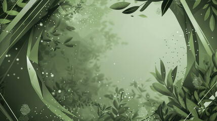 Eco-themed vector design in sage hues, perfect for green tech and sustainable living talks.