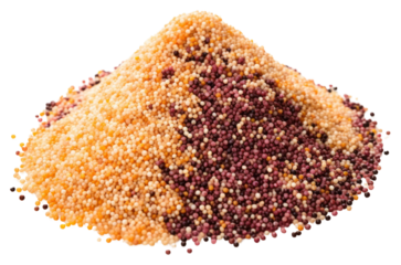 PNG  Tri color quinoa food white background ingredient