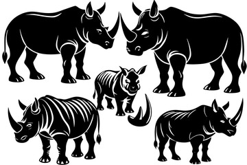 Rhinoceros   silhouette vector illustration white background