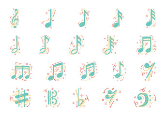 Music Note Icon Element Set