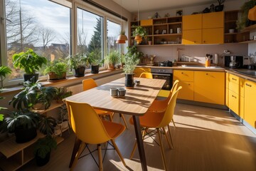 modern yellow kitchen at home design ideas professional advertising photography