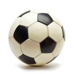 Classic black and white soccer ball isolated on a white background.