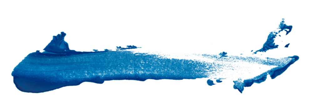 Shiny blue brush watercolor painting isolated on transparent background. watercolor png