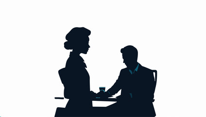 Businessman and Businesswoman Silhouette Illustration