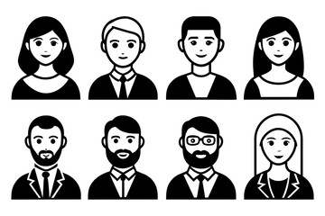 Vector icon set featuring diverse people avatars, ideal for representing individuals across various contexts and platforms