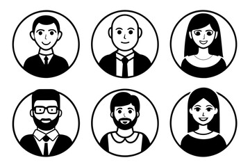 Vector icon set featuring diverse people avatars, ideal for representing individuals across various contexts and platforms