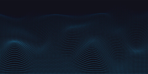 Obraz premium Lights background. Colored music wave. Big data digital code. Futuristic dots Illustration