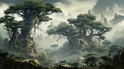 landscape with trees