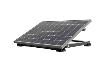 Single Solar Panel on Adjustable Stand Isolated on White
