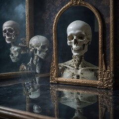 Death in the mirror
 - obrazy, fototapety, plakaty