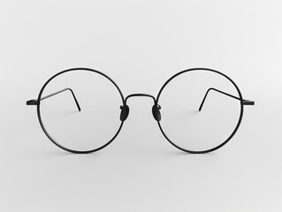 A pair of black glasses on a white background.