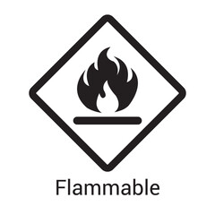 Flammable icon vector graphics on white background.