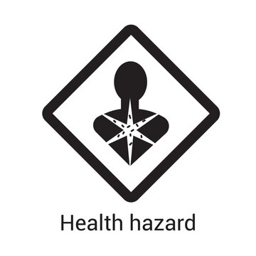 Health hazard black silhouette vector warning sign